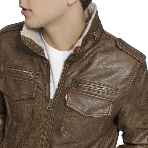 Image of Levi's Men's Vintage Deer Faux Leather Aviator Bomber (Standard and Big & Tall)