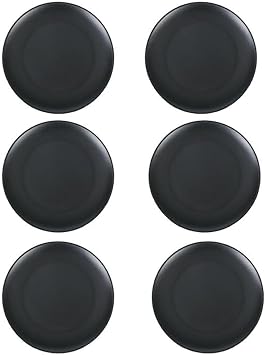 6 Pack Melamine Plates Dessert Salad Plate Snacks Appetizer 6" Black Round Dinnerware Plates | MBBITL Server Dishes Dinnerware Platter for Dinner Picnic Barbecue Restaurant Picnic Camping
