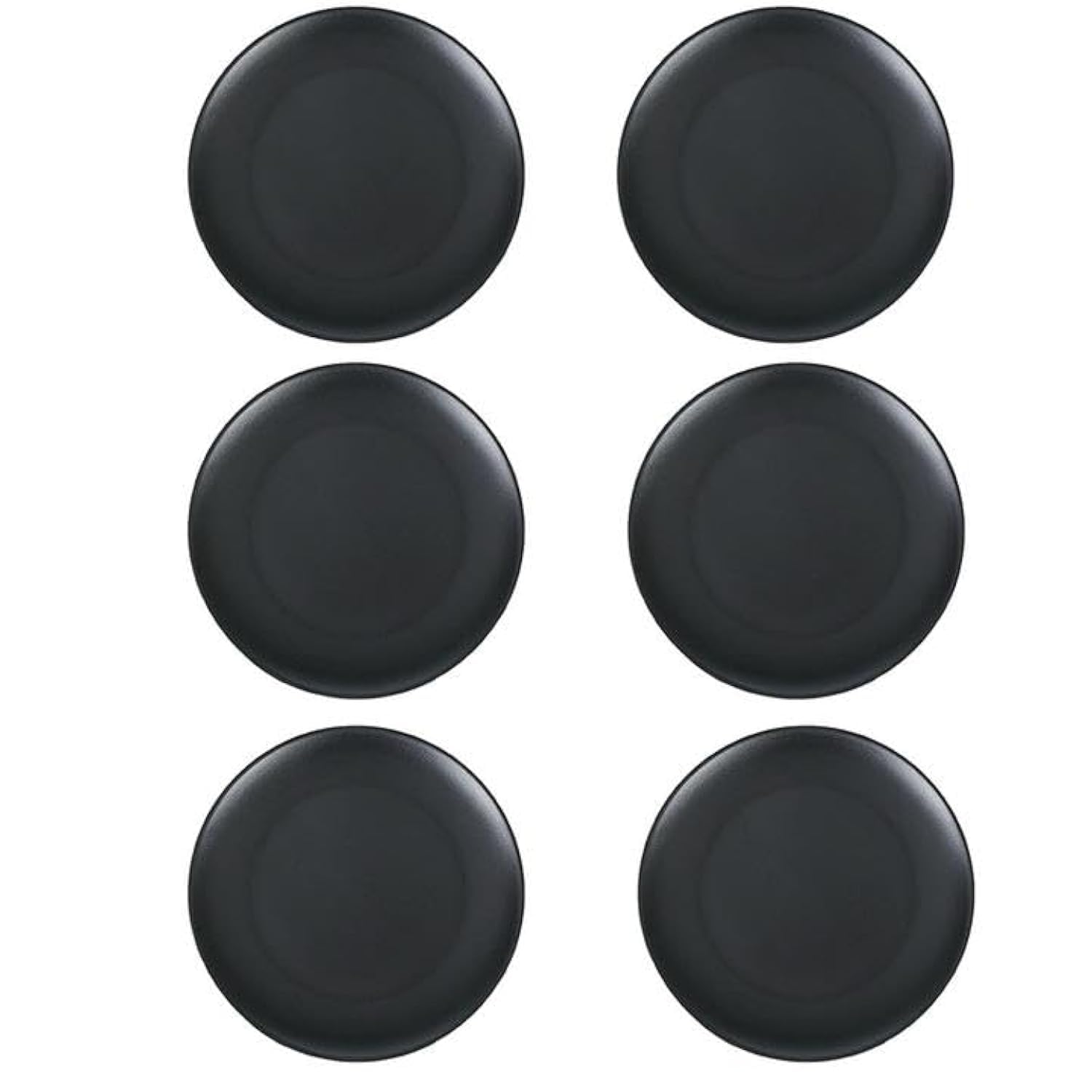 Lot de 6 assiettes rondes en mélamine pour dessert, salade, collations, apéritif, 15,2 cm, noir