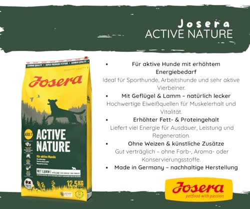 Josera - Hundefutter - Josera Exclusive ActiveNature - Trockenfutter 12,5 KG Premiumfutter mit Lamm & Geflügel + Goodie Quietsche Seppl