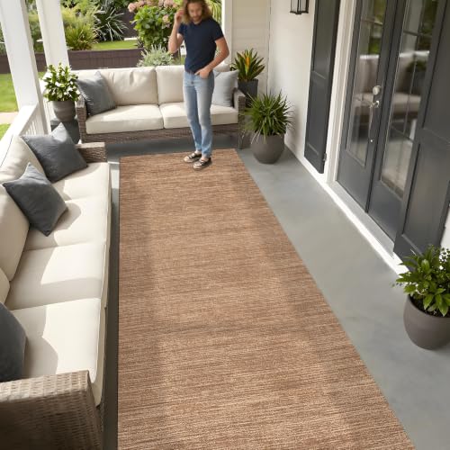 Alfombra pasillo lavable estrecha de 80 x 140 cm marrón para cocina salón y dormitorio 5