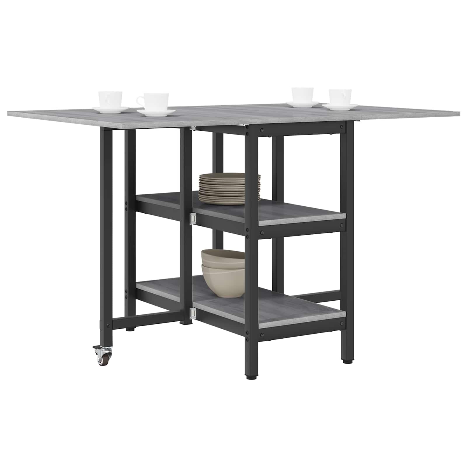 Table à manger rectangulaire facile à monter pour petits espaces en bois gris