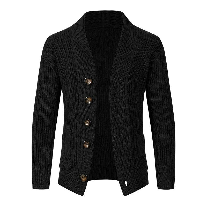 Cárdigan de manga larga para hombre chaqueta de punto grueso premium y corte moderno 6