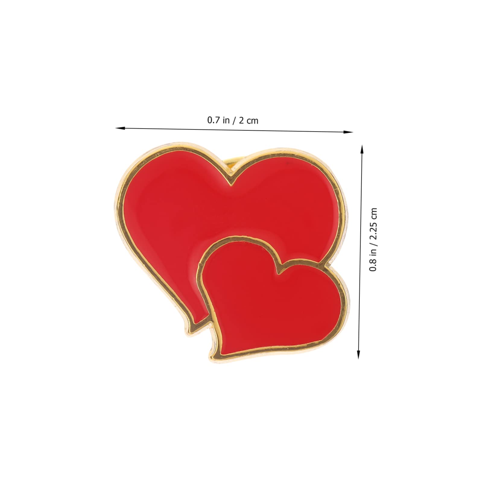 SHERCHPRY Doppelherzbrosche Catchring Für Den Jahrestag Girly Broschennadeln Für Herz Brosche Pins Für Frauen Herzbrosche Aus Metall Legierung Rot