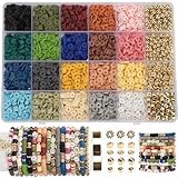 2590pcs Clay Beads for Bracelets Making, 20 Color Heishi Beads Polymer Clay Beads for Jewelry Making Supplies Charm, Friendship Bracelet Making Kit for Girl Women Adults?Earth Tone?