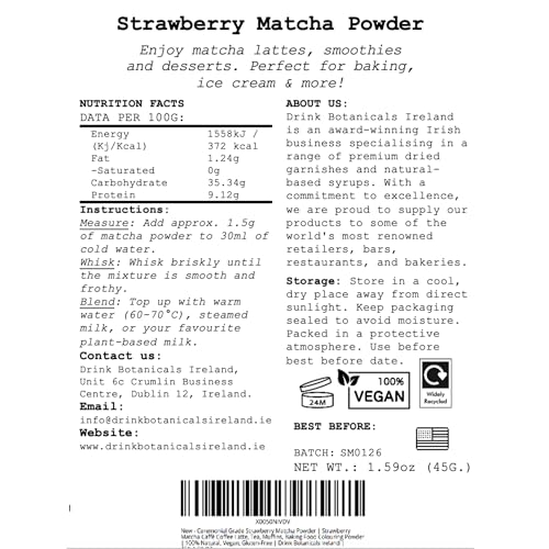 Té Matcha sabor fresa ceremonial 45 gramos miniatura 3