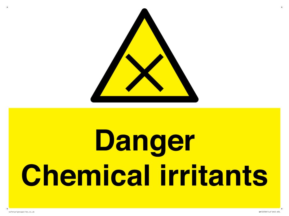 Danger Chemical irritants Sign - 400x300mm - A3L