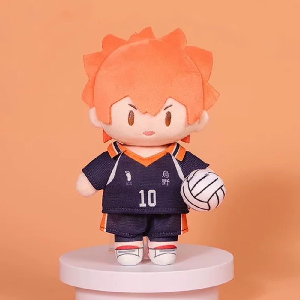 Shoyo Hinata Plüsch-Kome, Kenma, Plüschfigur, Schlüsselanhänger, Anime, PP-Baumwolle, Kissen, 18 cm, weich, gefüllt, pelzig, Tasche, Charm, Sofakissen, Heimdekoration, 4 Stück