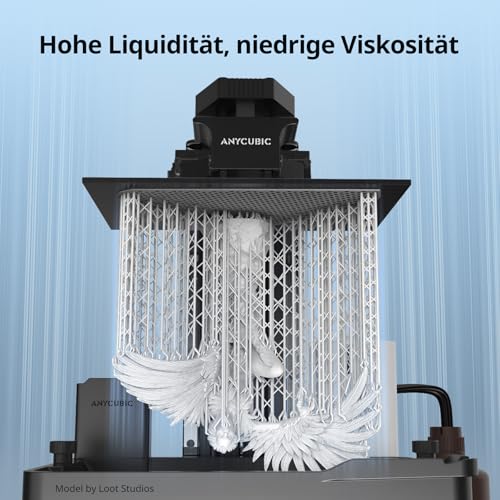 Anycubic High Speed Resin 2.0, 3D Drucker Harz mit 50% geringerer Viskosität, 170mm/h Geschwindigkeit, Bruchfest & Geruchsarm für Photon Mono M7 Pro, Grau 1000g