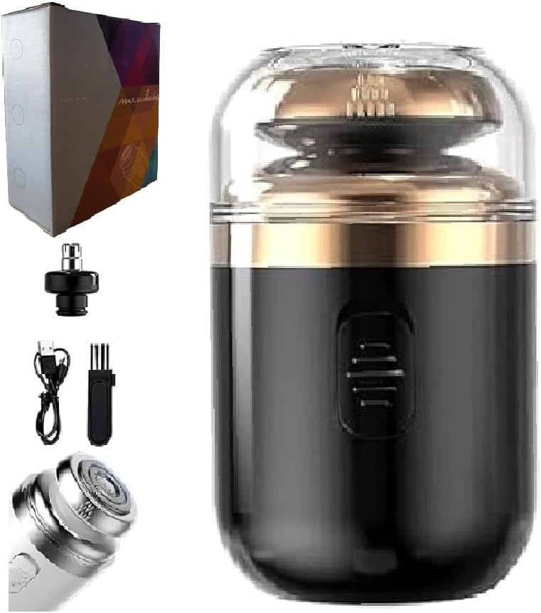 Mini Electric Travel Shaver for MenRechargeable Rotary Shaver WashablePocket Size Shaving Razor PortableClose Shave Beard Trimmer Wet & DryRotary