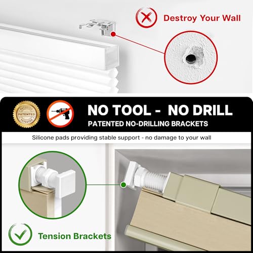 Persianas plisadas para ventanas LazBlinds, estor sin cordón para crear un salón acogedor 3