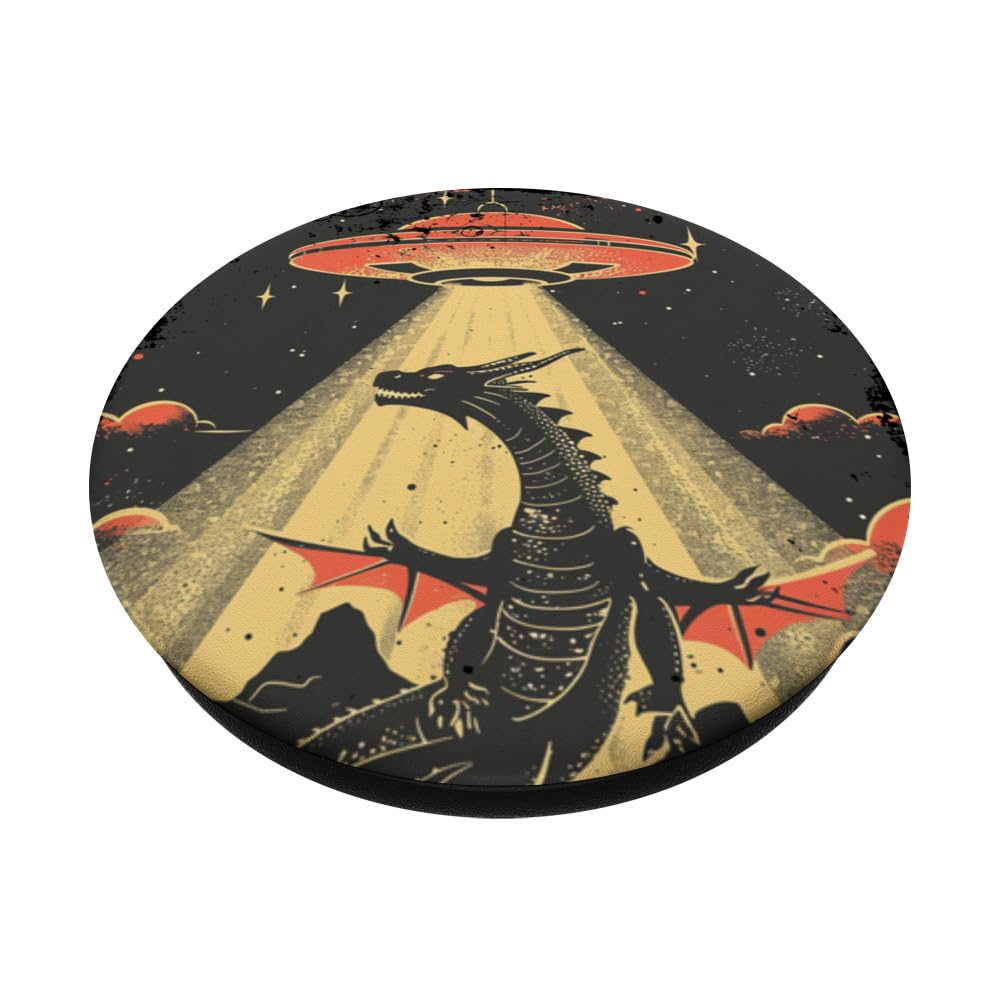 PopSockets Grifftaster Mit Drache-Mond-Design – Austauschbarer Halter Fürs Handy