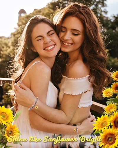 𝗦𝘂𝗻𝗳𝗹𝗼𝘄𝗲𝗿 𝗚𝗶𝗳𝘁𝘀 𝗳𝗼𝗿 𝗪𝗼𝗺𝗲𝗻, Sunflower Bracelet Jewelry 𝗖𝗵𝗿𝗶𝘀𝘁𝗺𝗮𝘀 Birthday Inspirational Gifts for Women Friends Daughter Niece Granddaughter Adults3