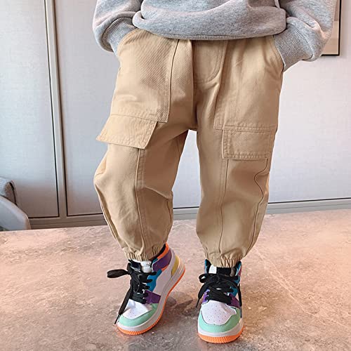 Boys Baggy Cargo Pants for Kids Wide Leg Loose Athletic Hiking Joggers Oversized Pocket Cuffed Hem Autumn Biking Bottom2