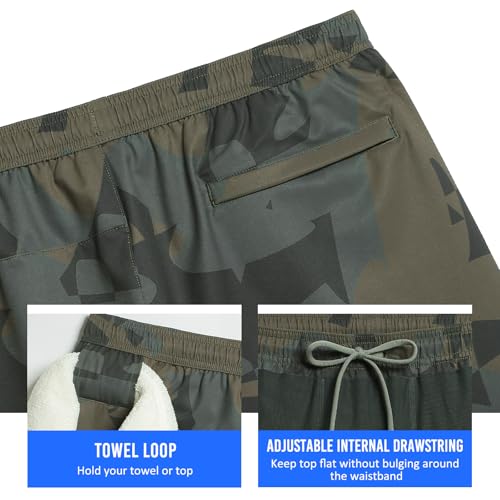 Image of maamgic Mens Workout Shorts 2 in 1 Stretch 5 inch / 7 inch Gym Shorts Running Shorts with Compression Liner Zip Pocket