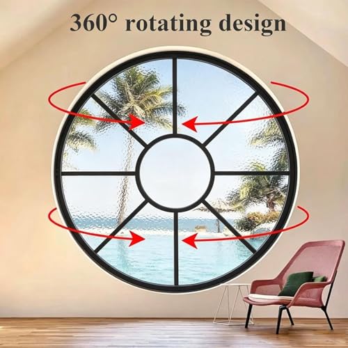 Ventana giratoria 360° redonda de aluminio y vidrio templado empotrada para dormitorios 6