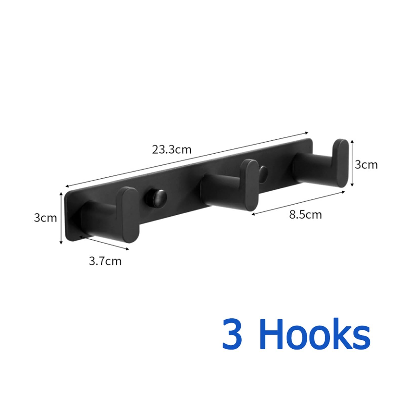 Garderobenständer, Wandhaken, Badezimmer-Wandhaken(Black 3 Hooks)