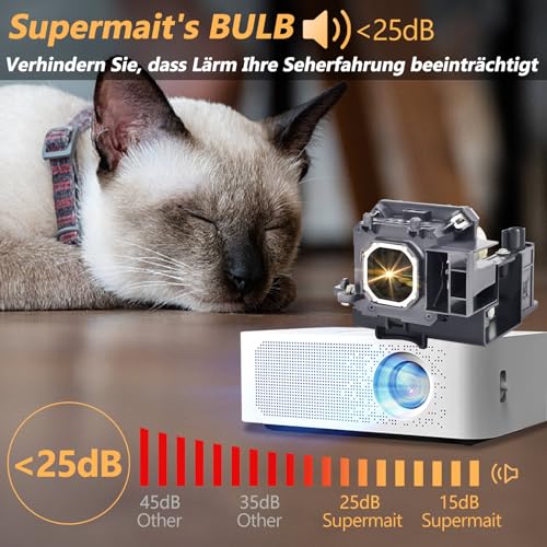 Supermait NP15LP 60003121 A+ Qualität Ersatz Projektorlampe Birne mit Gehäuse Kompatibel mit NEC M230X M260W M260X M260XS M300X M230XG M260XG M300XG M300XSG M260WG ME270XC NP-M300X+