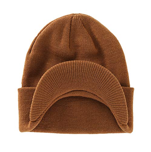 Image of Home Prefer Men's Winter Beanie Hat with Brim Warm Double Knit Cuff Beanie Cap Watch Radar Hat
