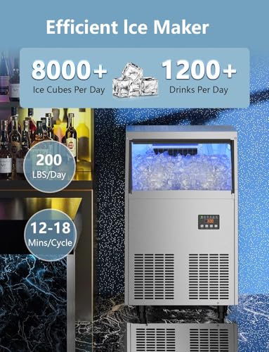 Máquina Comercial de Hielo Coolski, 200LBS/24H Bajo Mostrador miniatura 3