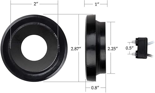 Miniatura 3 de Partsam Juego de 10 luces LED redondas de cola de 2 pulgadas para remolque, 9 diodos, color rojo, sellado, remolque, camión, RV, luz lateral con