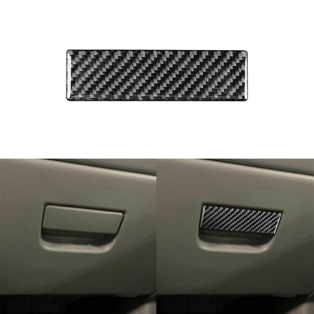 UOADA Car Co-Pilot Glove Box Handle Panel Storage Box Handle Panel Compatible with Ford F150 2004 2005 2006 2007 2008 Interior Soft Carbon Fiber Sticker Black Accessories.