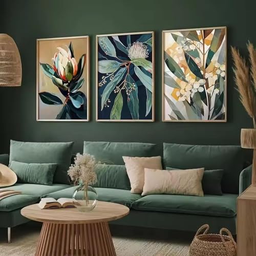 Impressions sur toile abstraites et affiches de plantes au format 60x110cm