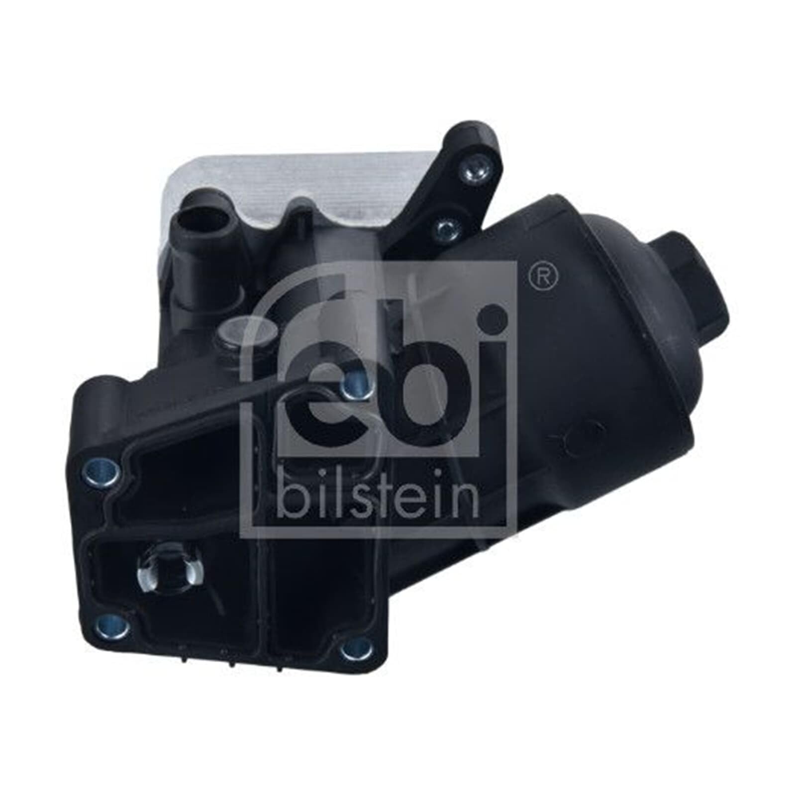 Febi Bilstein 180676 obudowa filtra oleju z filtrem oleju i chłodnicą oleju, 1 sztuka