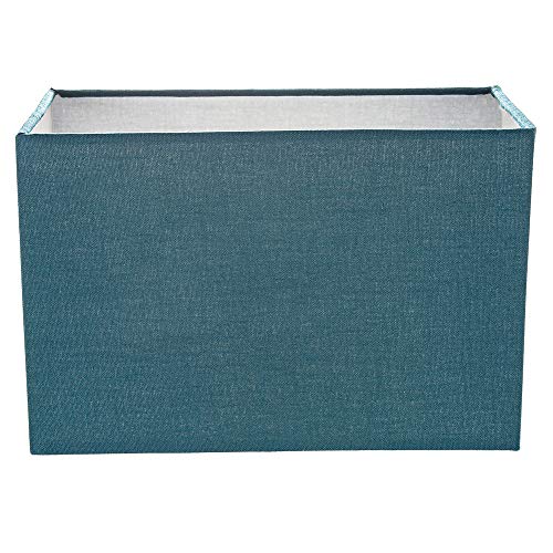 Image of Contemporary and Stylish Vivid Teal Linen Fabric Rectangular Lamp Shade for Wall Ceiling or Table - 29cm Length 60w Maximum Suitable for The Home or Commercial Usage by Happy Homewares
