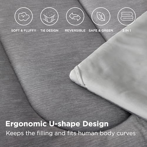 Image of Bedsure California King Comforter Set - Heather Gray Soft Bedding for All Seasons, 3 Pieces, 1 California King Size Comforter and 2 Pillow Shams