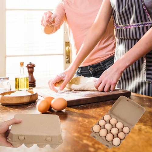 25 Pack Egg Cartons Bulk, 3x4 Style Reusable Empty Natural Paper Pulp Egg Cartons, Sturdy Design Egg Holder Containers for Fresh Chicken Eggs - Image 4