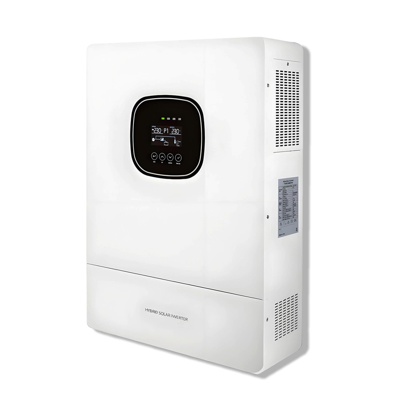 Inversor solar híbrido de 5,0 kW, cargador de onda sinusoidal pura para uso fuera de red con pantalla LCD y controlador de carga solar MPPT de 80 A, eficiencia de seguimiento del 99,5 %, compatible