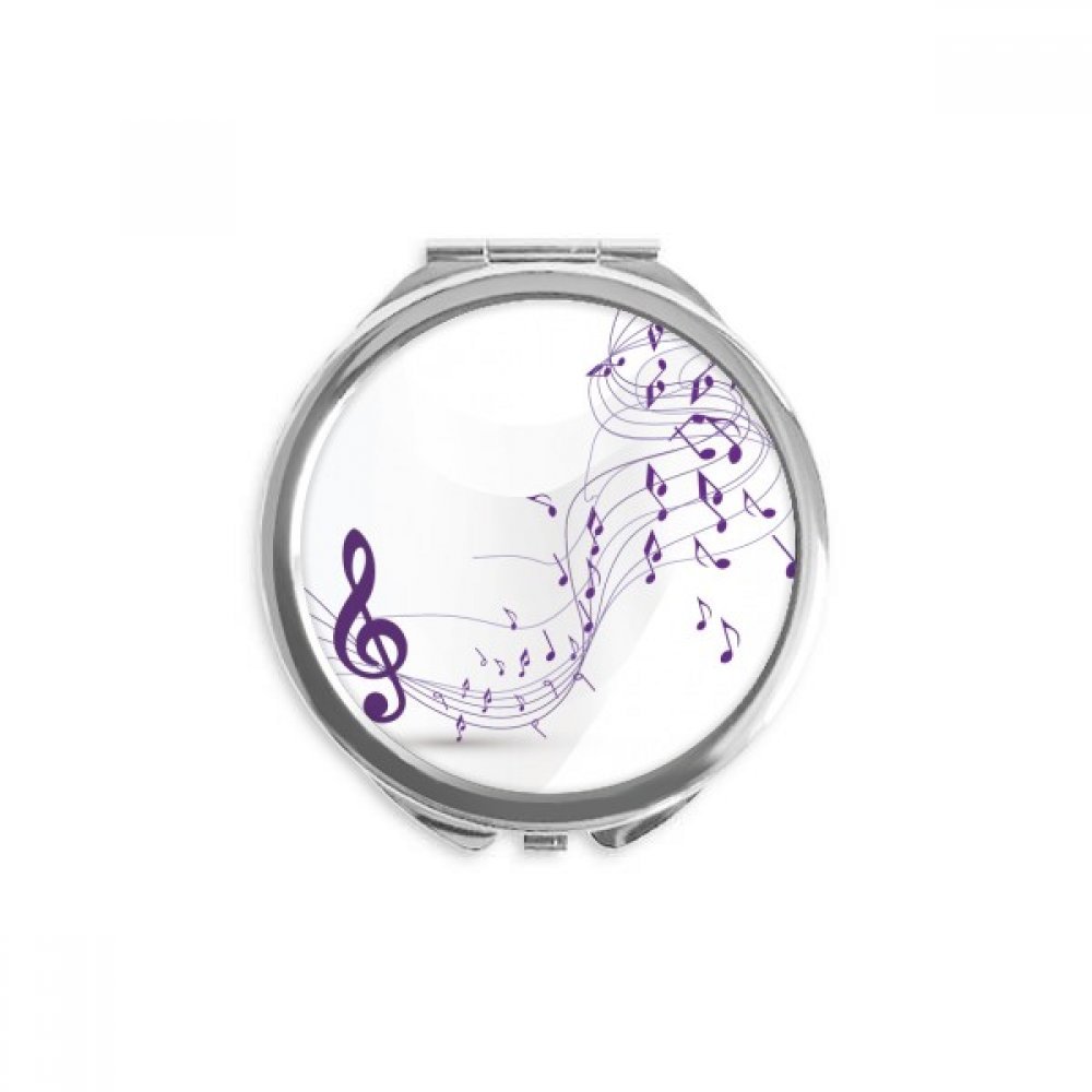 Miroir rond de poche purple music notes compact et multicolore avec double miroir - 5