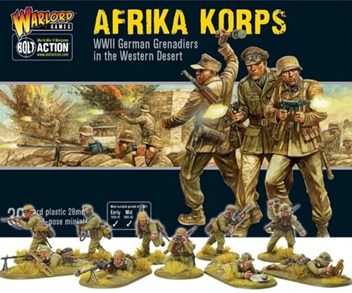 Warlord Games Afrika Korps - 28mm Scale Plastic Miniatures for Bolt Action Highly Detailed World War 2 Miniatures for Table-top Wargaming