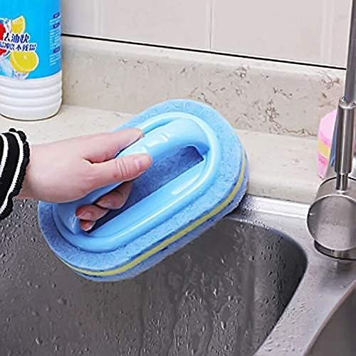 Miniatura 6 de KOKSI Cepillo de limpieza para baño, cocina, bañera, limpiador de inodoro, esponja de ducha multiusos, cepillo para fregar con mango ergonómico
