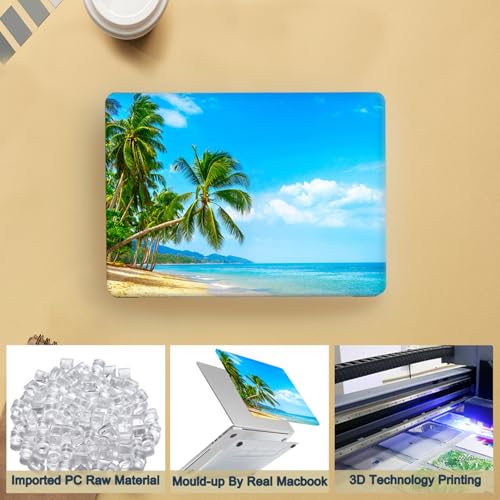 Carcasa MacBook Pro 15 con Diseño Playa y Palmera Funda de Plástico Rígida para Estudiantes 5
