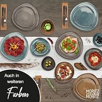 Moritz & Moritz Müslischalen 6er Set Beige - Steingut Bowls ca. 500 ml Füllmenge, einzigartiger Farbverlauf, robust und spülmaschinengeeignet - Serie Organic – Ansicht 6