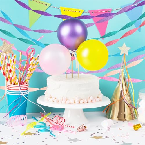 Image of Pastel Crepe Paper Streamers 8 Rolls 656ft Party Streamers for Mermaid, Baby Shower, Under The Sea Party Decorations for Girls