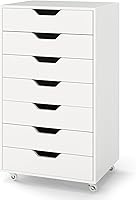 Vista 20 de Archivador, archivador blanco con ruedas universales, soporte para impresora de madera con almacenamiento, archivadores rodantes para oficina