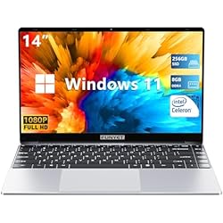 FUNYET PC Portátil DuetBook 14,1 Pulgadas, Ordenador Portátil Celeron N5095 Windows 11 Pro, 8 GB RAM 256 GB SSD, hasta 2,7 GHz IPS 1920 x 1080 4K,Giratorio 180°, USB3.0 * 2 Mini HDMI Bluetooth WiFi