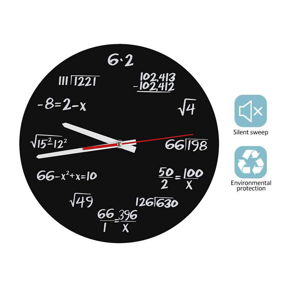 Orologio da parete in acrilico Orologio da parete matematico creativo Design unico Formule matematiche divertenti per aula, casa, ufficio decorazione moderna