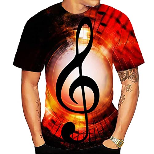 Men's Music Notes T Shirt,Funny Cool Design Graphic Tees (Music Notes T Shirt,L) #TOP28