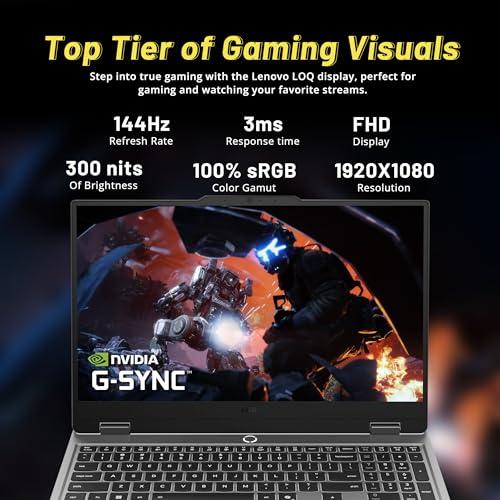 Image of Lenovo LOQ 15.6 inch FHD 144Hz Gaming Laptop, Intel i5-13450HX, NVIDIA GeForce RTX 5050 8GB GDDR7, 64GB DDR5, 3TB Storage (2TB SSD +1TB Docking Station), Backlit Keyboard, Copilot, Wi-Fi 6, Win 11, Gray