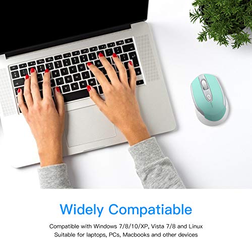 Cimetech Wireless Computer Mouse, 2.4G Ergonomic Optical Mouse, 6 Buttons, Silent Mouse With Usb Receiver And 3 Adjustable Dpi Computer Mouse For Laptop, Desktop, Mac, Pc - Blue #TOP6