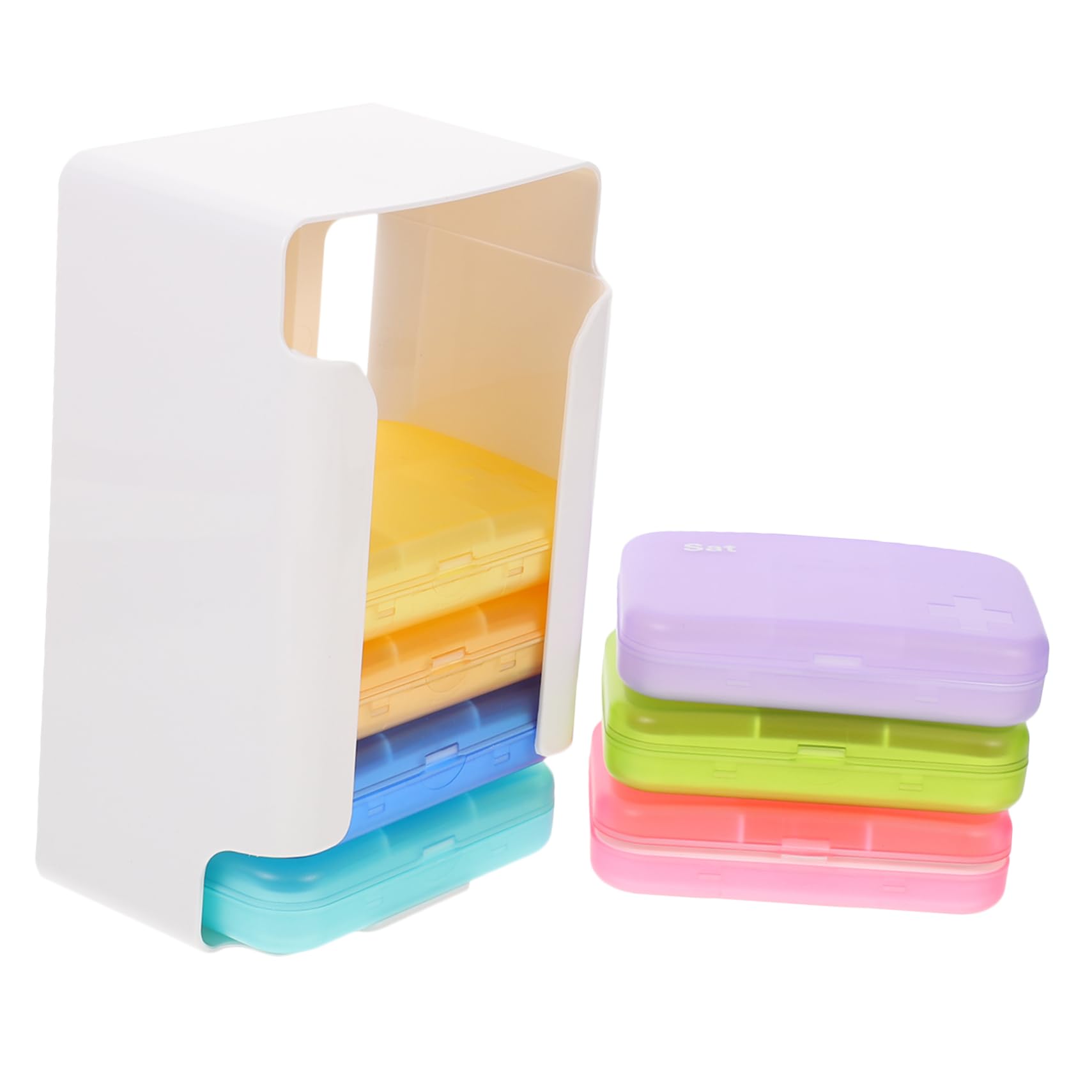 MAGICLULU Boîte à Pilules Hebdomadaire Portable Pour Voyages Distributeur De Médicaments Avec Compartiments Séparés Par Aimant