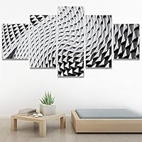 SIGNWIN 5 Panel Canvas Wall Art Linear Patterns for Home Decorations Ready to Hang - 60