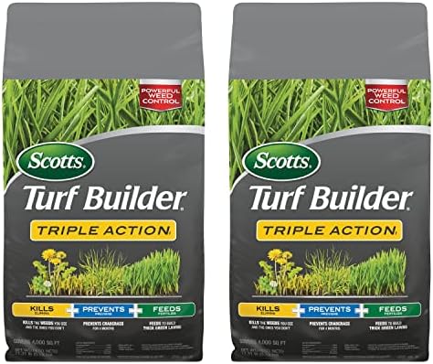 Scotts Turf Builder Triple Action1 - Weed Killer, Crabgrass Preventer, Lawn Fertilizer, 4,000 sq. ft. (2-Pack)