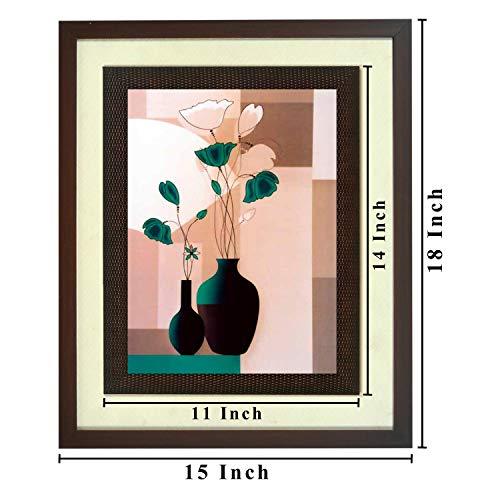 Image of Wens 'Floral Art Creation' Wall Art Painting (PS Wood, 46 cm x 38 cm x 3.75 cm, Brown)