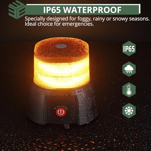 EYPINS Oplaadbaar waarschuwingslampje met 72 leds, stroboscooplicht voor noodgevallen met magnetische voet, 8 uur batterijduur, voor bouw, vrachtwagen, aanhanger - Afbeelding 5