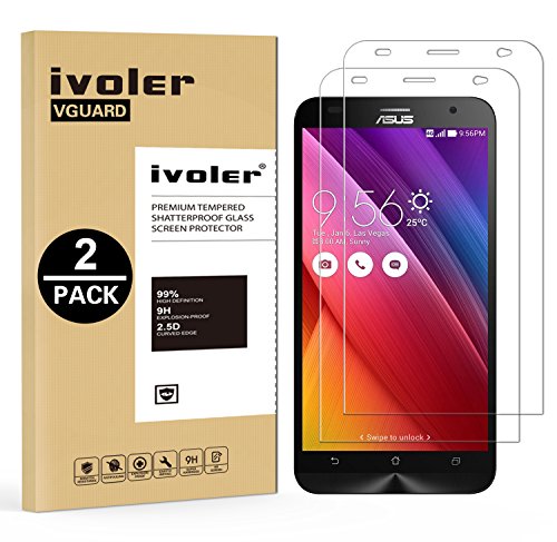 ASUS ZenFone 2 Screen Protector, iVoler® [One Pack] ASUS ZenFone 2 Tempered Glass Screen Protector, 0.2mm Slim 2.5D 9H Hardness Featuring Anti-Scratch, Anti-Fingerprint, Bubble Free, Lifetime Warranty